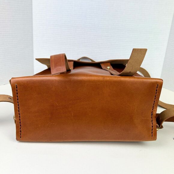 Mifland Standard Rucksack USA Made Full Leather Backpack Tan Oil Copper Bag - Picture 7 of 13